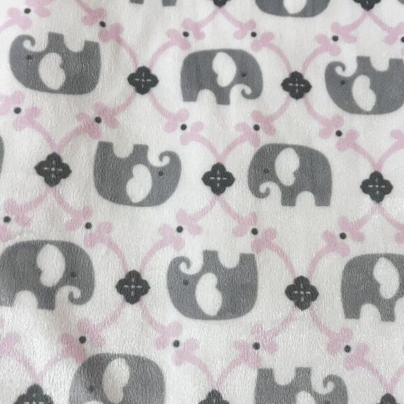 Blankets & Beyond Pink Gray Elephant Security Blanket Lovey Sherpa Back Lovie - Picture 4 of 14